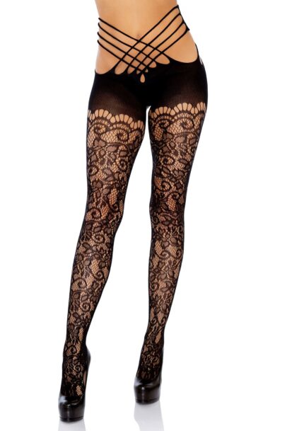 Wrap Around Crotchless Pantyhose